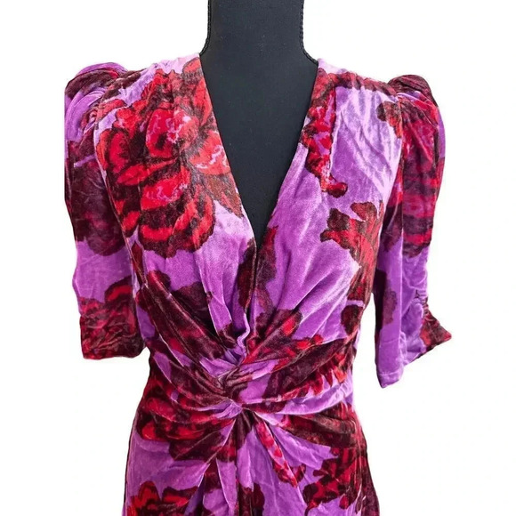 RHODE Leanna Floral Velvet Mini Dress- Small NWT - Picture 7 of 8